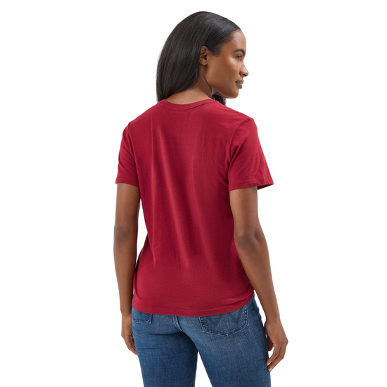 Wrangler Ladies Year-Round Logo Biking Red Graphic T-Shirt 112354373