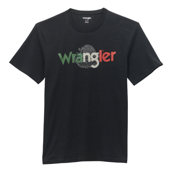 Wranger Men's Mexico Flag Jet Black T-Shirt 112353932