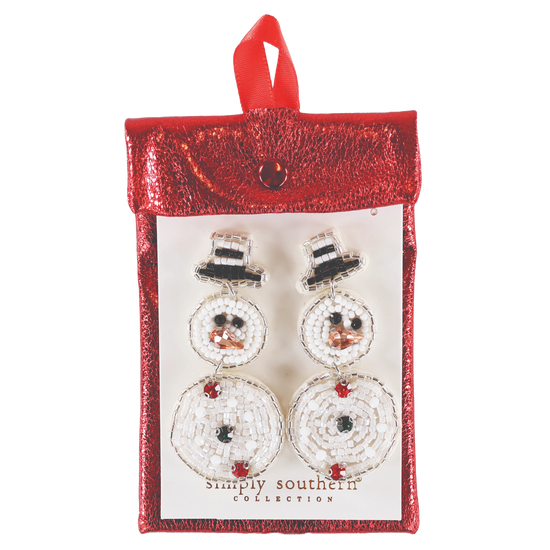 Simply Southern Ladies Snowman Earrings 0224-JWL-EAR-ST-HOL-SNOWMAN