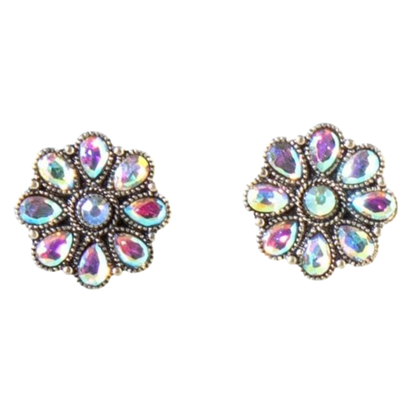 Blazin Roxx Ladies Floral Iridescent Stud Earrings 3057097