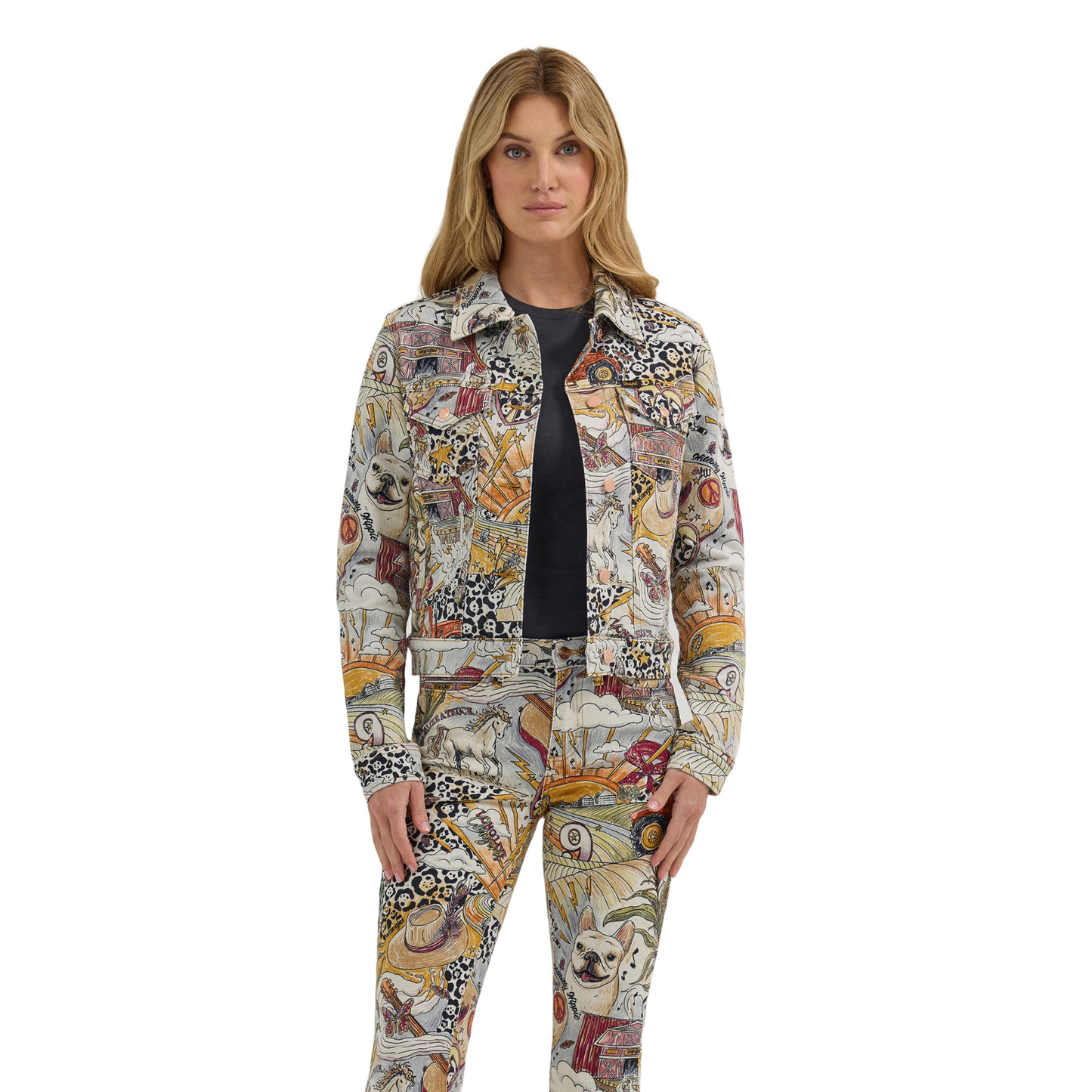 Wrangler Ladies Lainey Wilson Life Of Lainey Multiprint Trucker Jacket 112360689