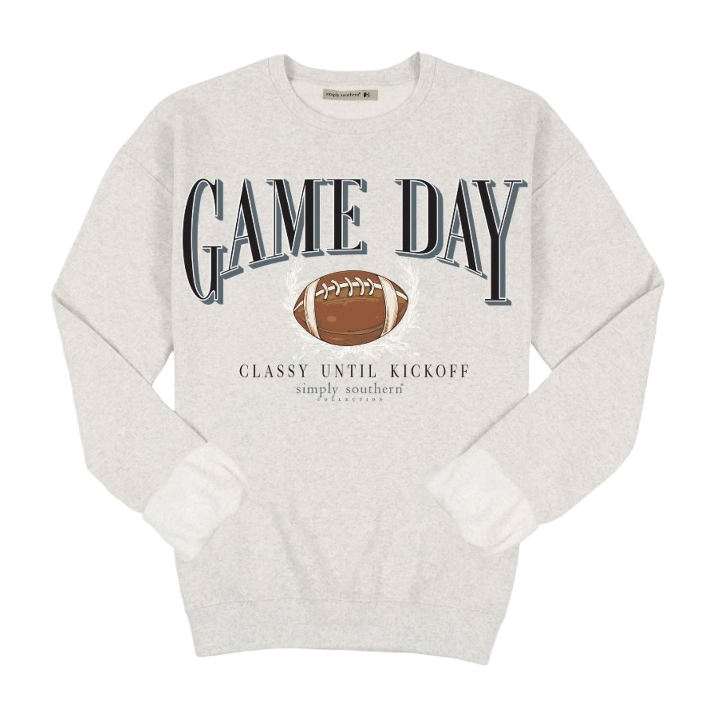 Simply Southern Ladies Game Day Flurry Off-White Crewneck Sweatshirt CREW-GAME-FLURRY