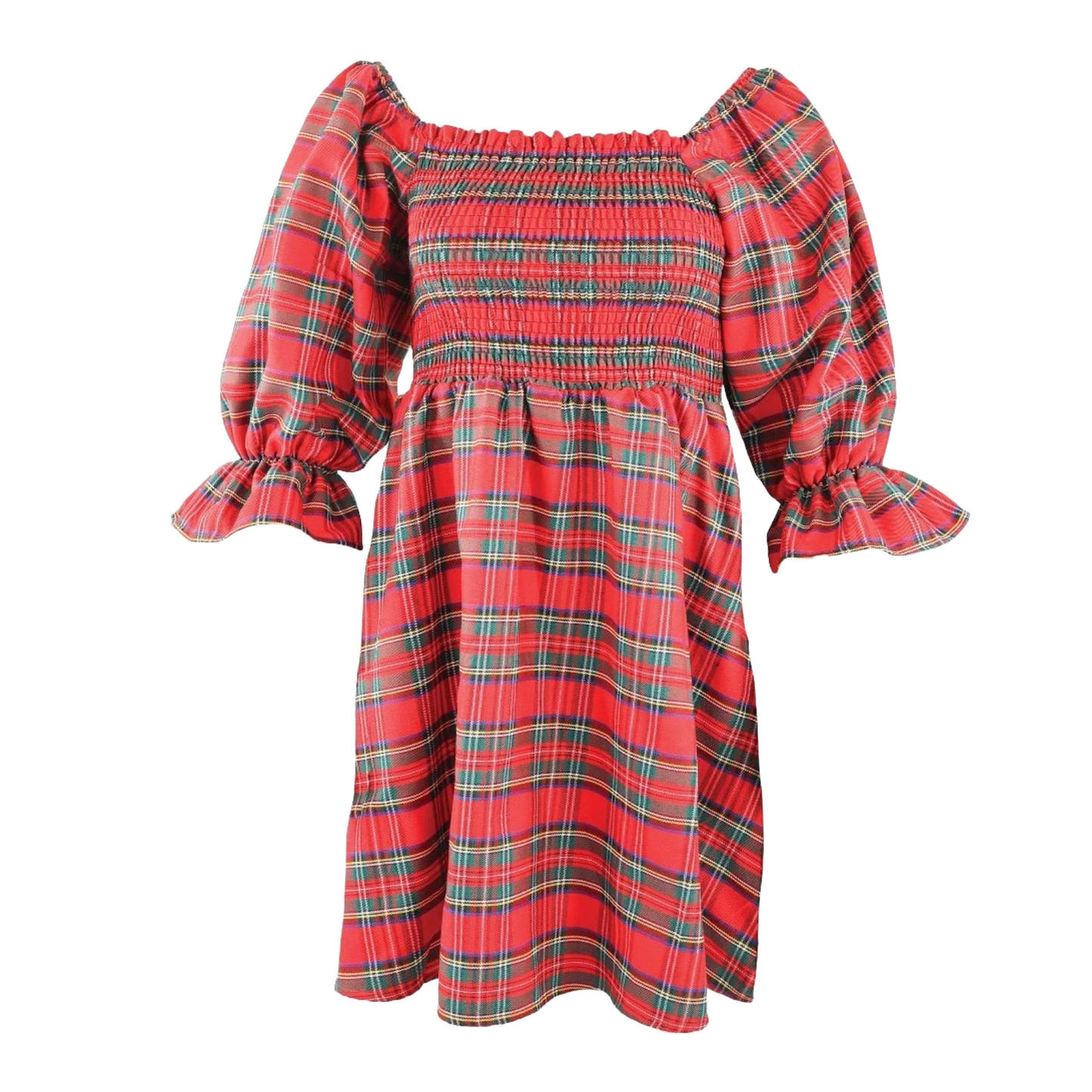 Simply Southern Ladies Holiday Plaid Red Dress 0224-DRS-HOL-PLD