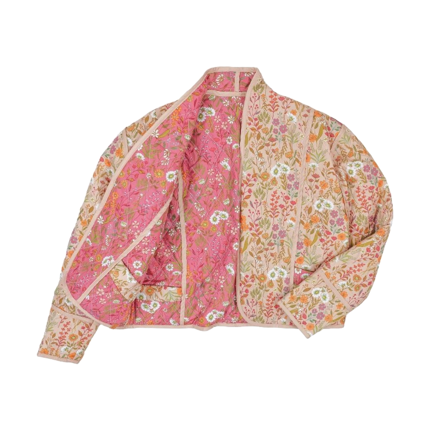 Simply Southern Ladies Reversible Floral Pattern Tan Jacket 0224-JKT-REVERSIBLE-TANFLD