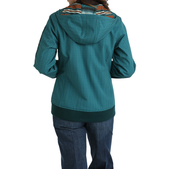 Cinch Ladies Bonded Textured Teal Hooded Jacket MAJ9899001