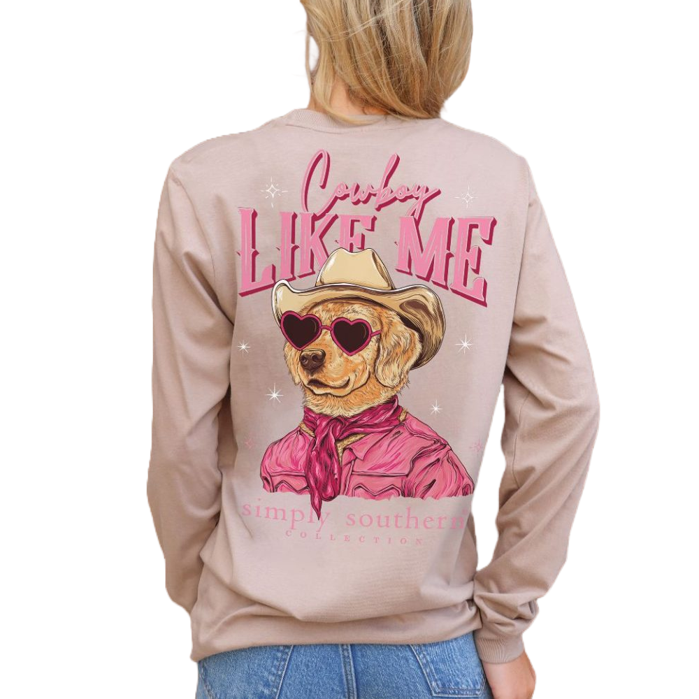 Simply Southern Ladies Cowboy Like Me Mocha Long Sleeve Shirt LS-LIKEME-MOCHA