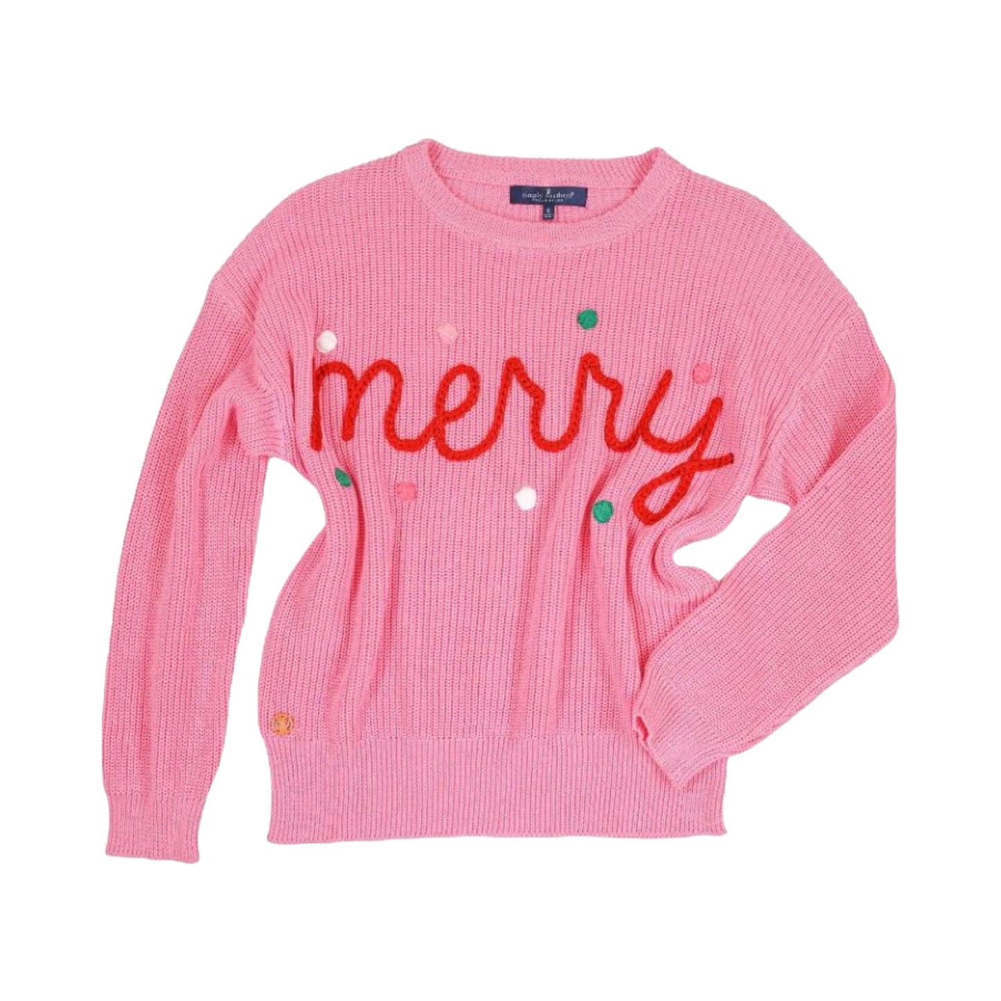 Simply Southern Ladies Merry Pink Sweater 0224-SWTR-KNT-MERRYPINK