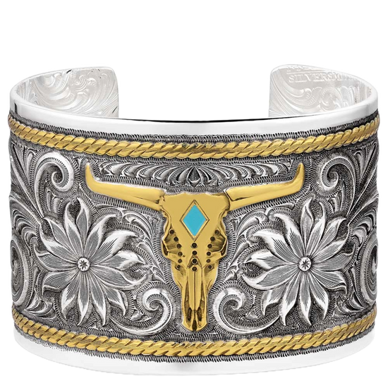 Montana Silversmiths Ladies Meadow Majesty Silver Cuff Bracelet BC1626RTG