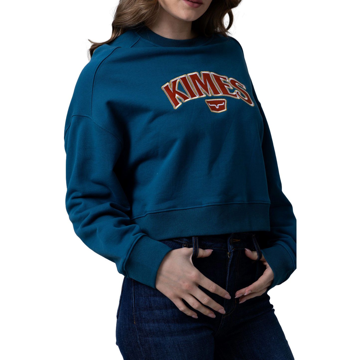 Kimes Ranch Ladies Colfax Mid Blue Crew Sweatshirt WSW0000014-MBLUE