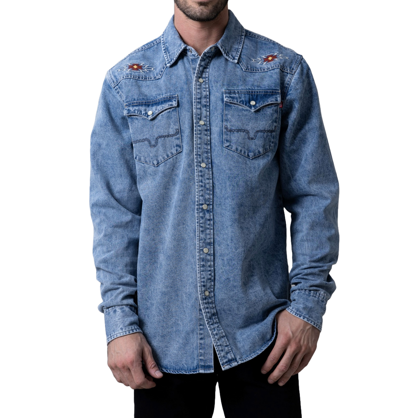 Kimes Ranch Men's Durango Indigo Blue Denim Shirt MDS0000060-BLUE