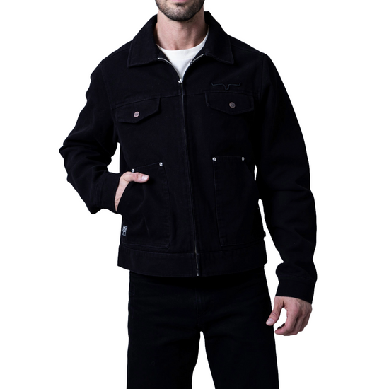 Kimes Ranch Men's Logan Black Canvas Zip Jacket MJA0000024-BLK