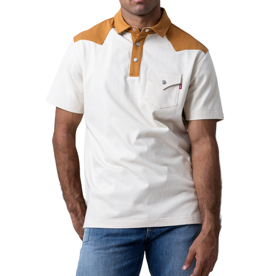 Kimes Ranch Men's Gallup Natural Cream Polo Shirt MSH0000087-NAT