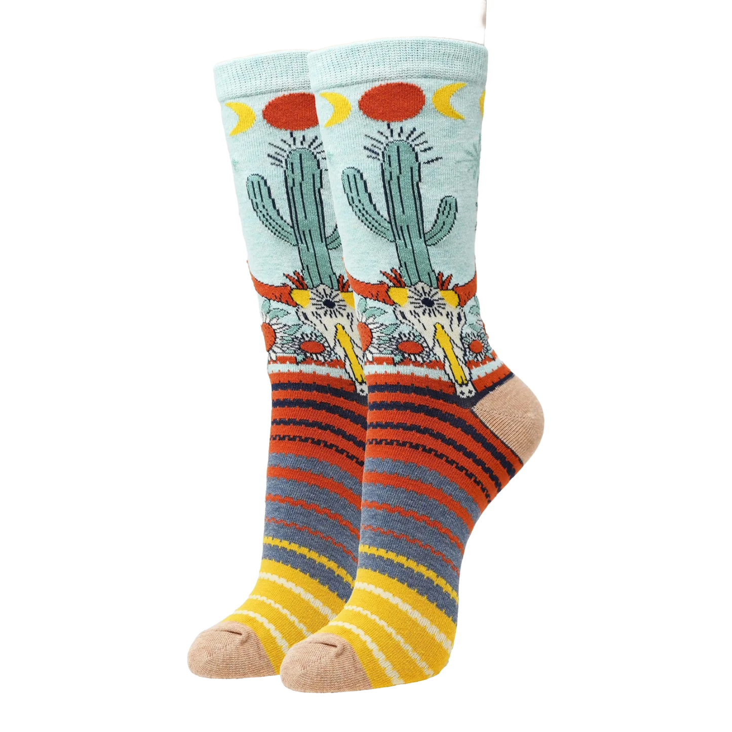 JY Design's Ladies Desert Nights Colorful Western Crew Sock WJ23702C