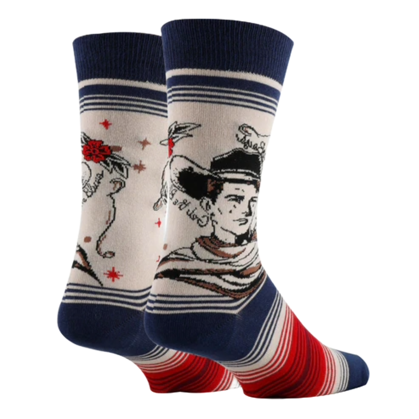 JY Designs Men's Cowboys Cry Cream Western Crew Sock MJ24304C