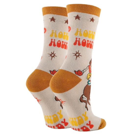 JY Designs Ladies Saddle Up Burnt Orange Western Crew Sock WD23507C