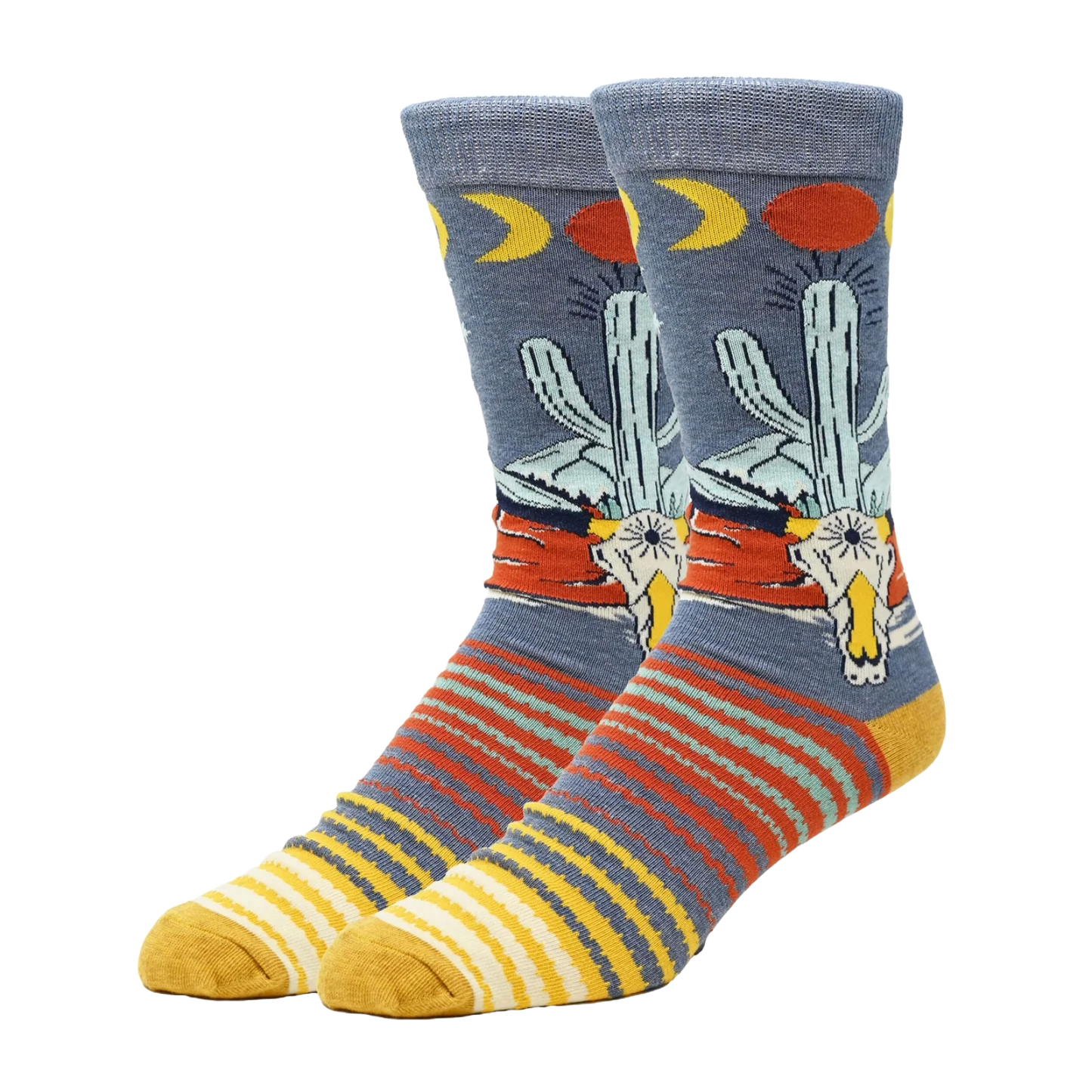 JY Designs Men's Desert Nights Western Grey Crew Sock MJ23702C