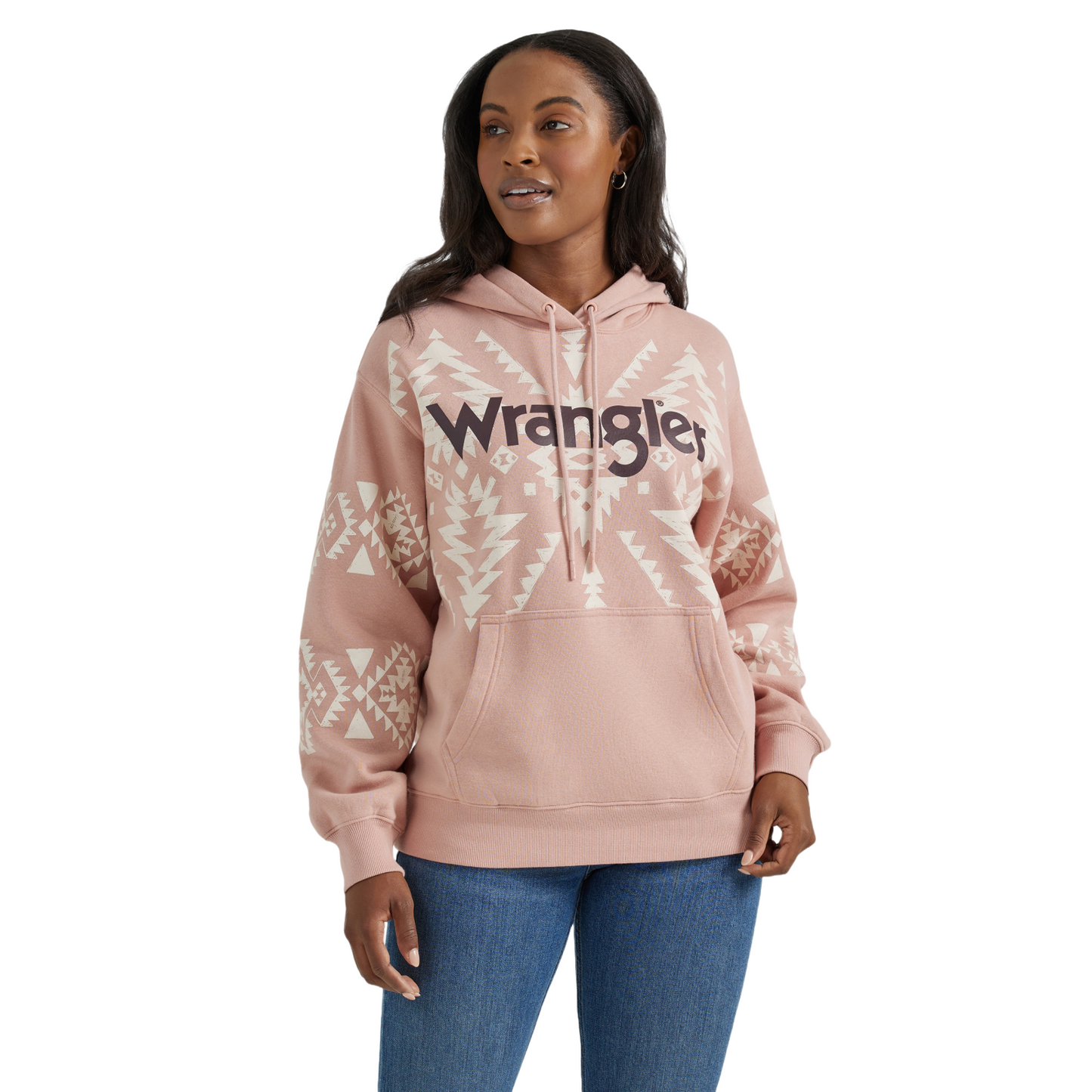 Wrangler Ladies Retro® Punchy Graphic Pink Pullover Hoodie 112356679