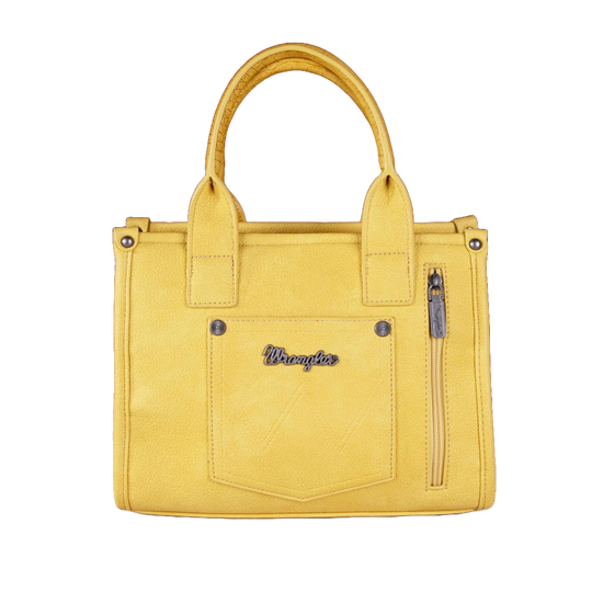 Wrangler Ladies Croc Print Concealed Carry Mustard Crossbody Tote Bag WG102-8120SMST