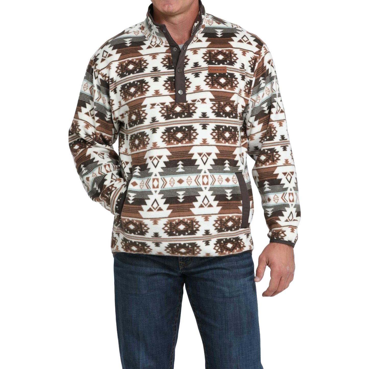 Cinch Men's Western Aztec Cream & Brown Pullover MWK1514025