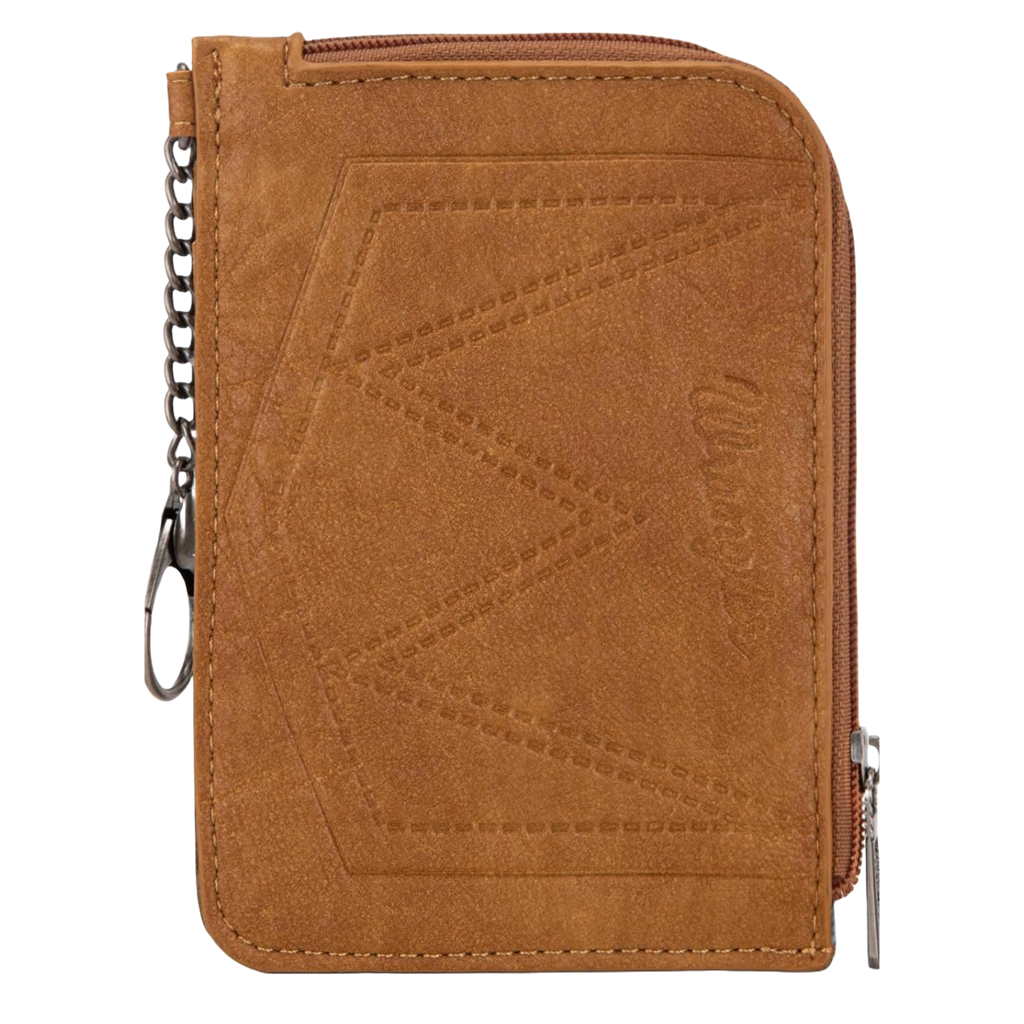 Wrangler Ladies Genuine Hair-On Cowhide Brown Mini Zip Card Case WG66-W005BR