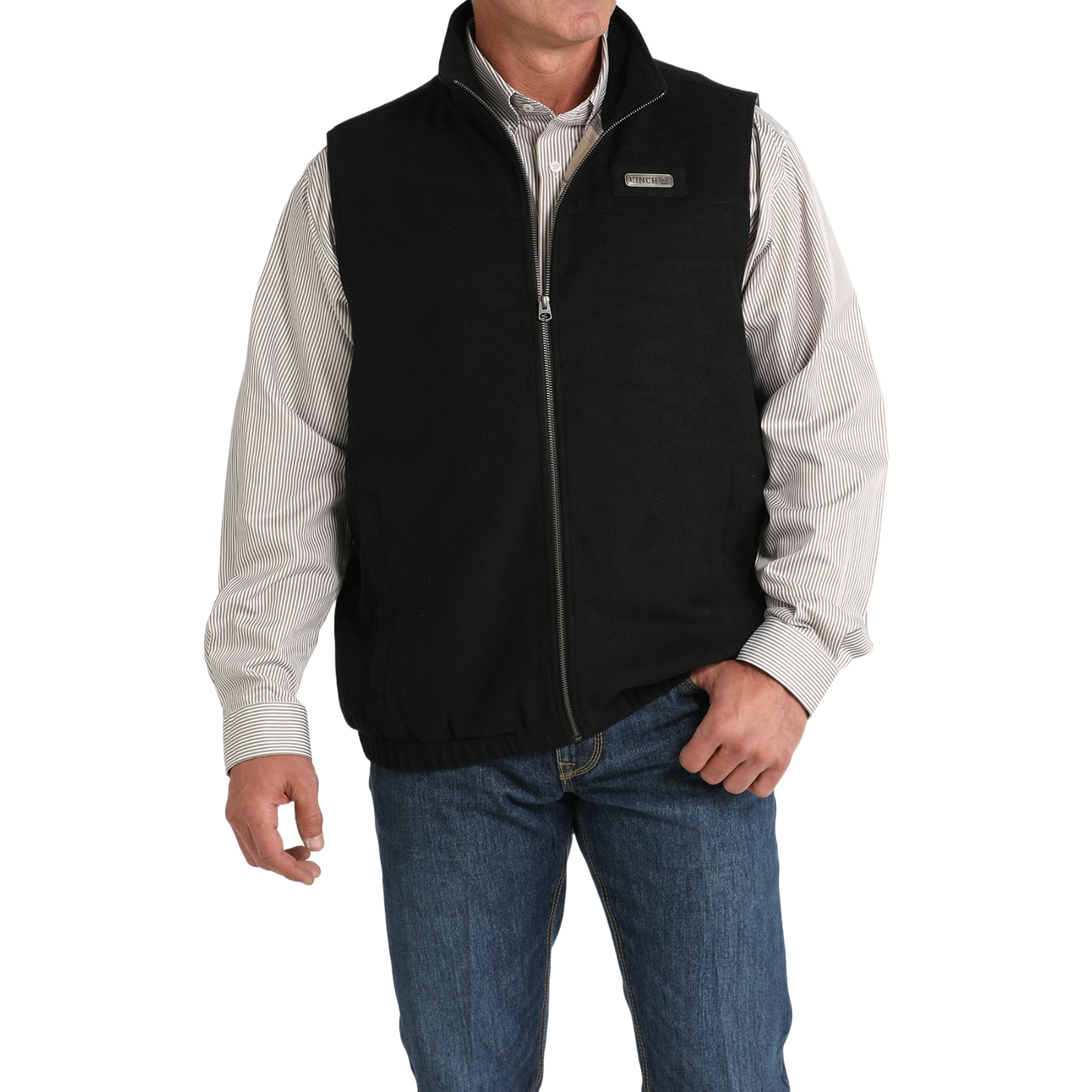 Cinch Mens Conceal Carry Black Wooly Vest MWV1543010