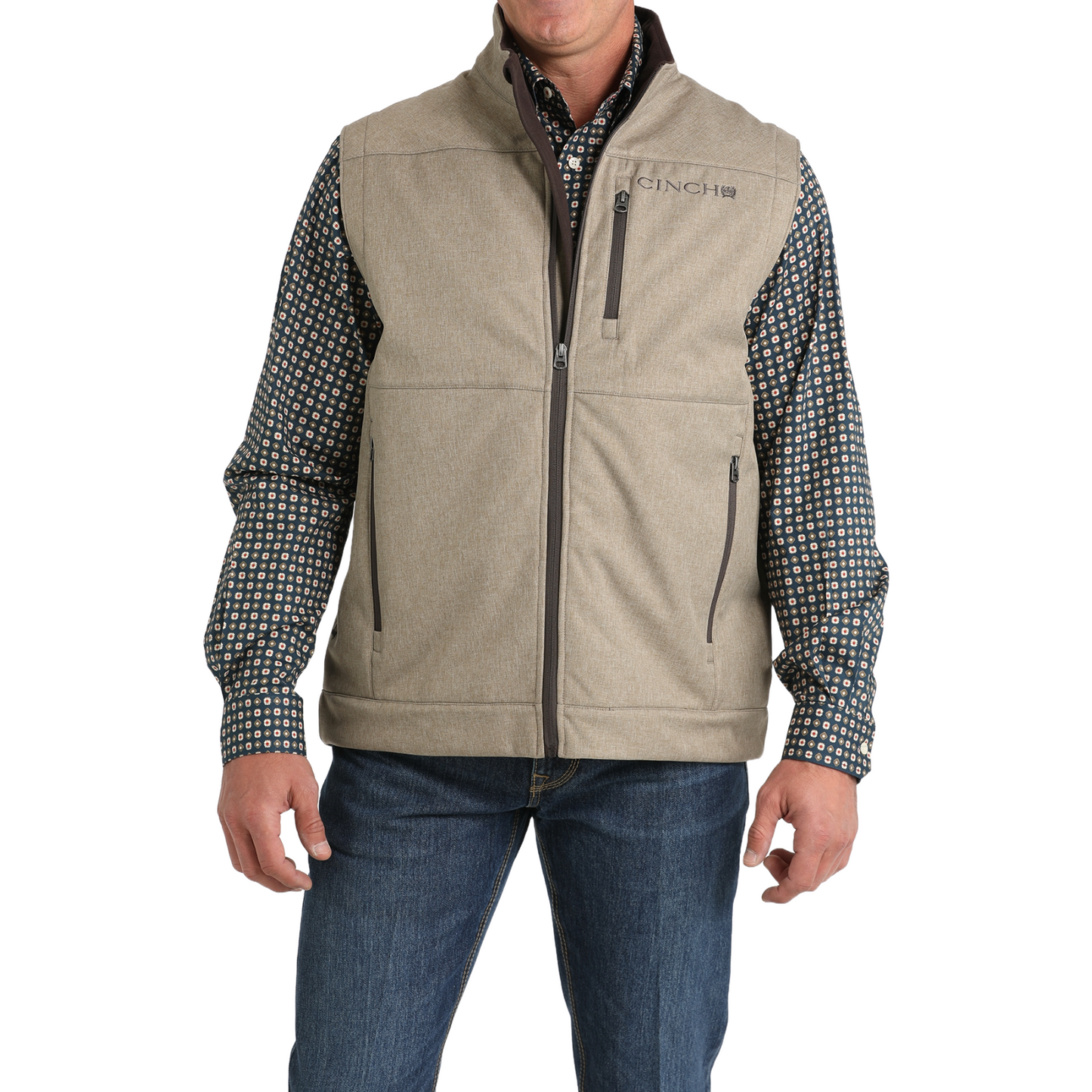 Cinch Mens Concealed Carry Gray Bonded Vest MWV1541009