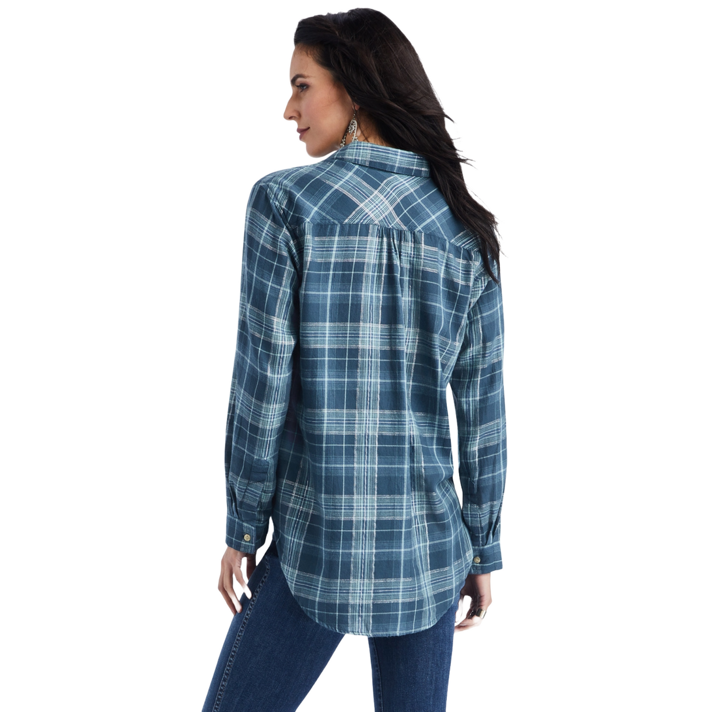 Ariat® Ladies R.E.A.L™ Billie Jean Lurex Plaid Popover Shirt 10042291