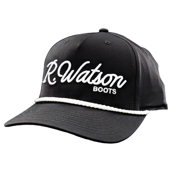 R. Watson Men's Logo 5-Panel Black & White Snapback Hat 258-BW-A