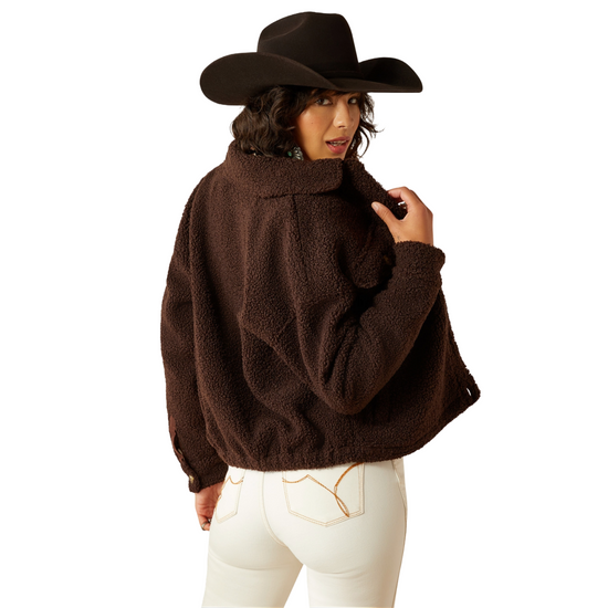 Ariat Ladies Julep Mole Brown Cropped Sherpa Jacket 10053929