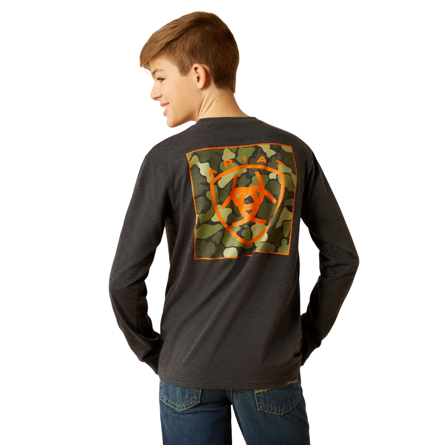 Ariat Boys Wetlands Nature Charcoal Heather T-Shirt 10054008