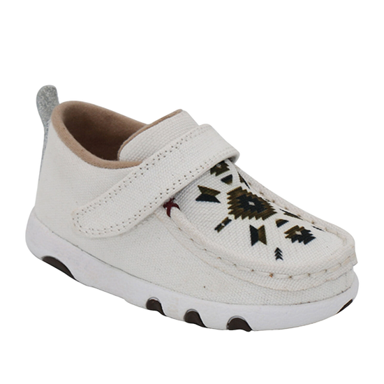 Twisted X Infant Boy's Aztec Print White Moc Toe Shoes ICA0041