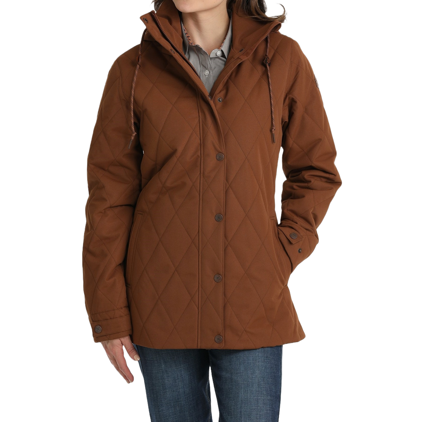 Cinch Ladies Barn Quilted Canvas Brown Jacket MAJ9903001