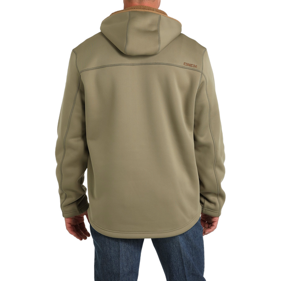 Cinch Men's 1/4 Zip Olive Sherpa Patriarch Hoodie MWJ1915002