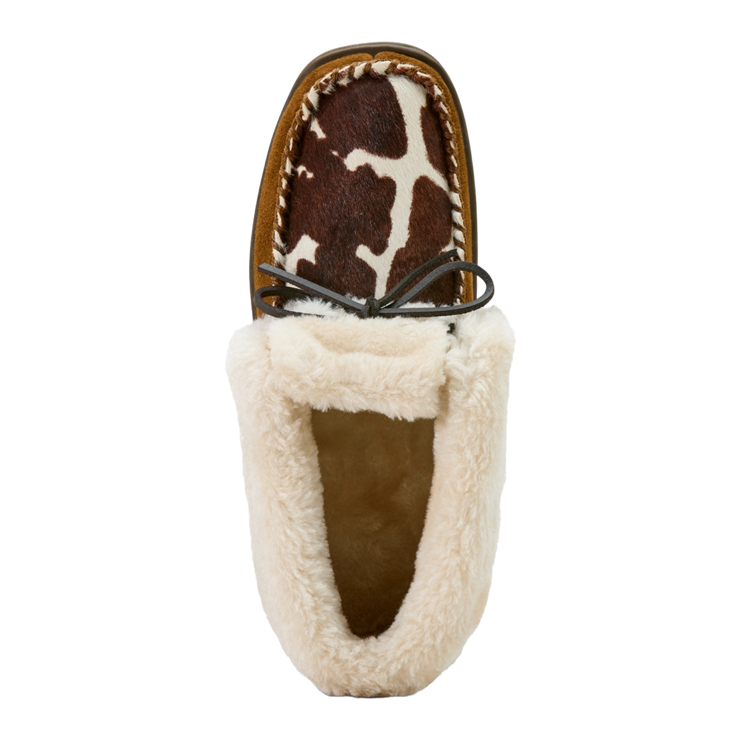 Ariat Ladies Dorothea Western Cow Print Brown Ankle Moccasin Slipper  AR4421-220