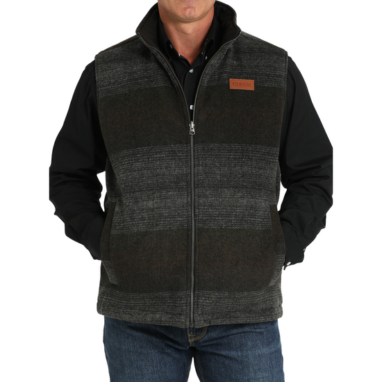 Cinch Men's Brown Wax Coated Canvas Reversible Zip Vest MWV1911001