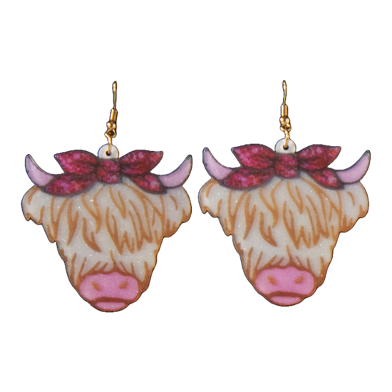 Silver Strike Ladies Fluffy Cow Earrings D460017897