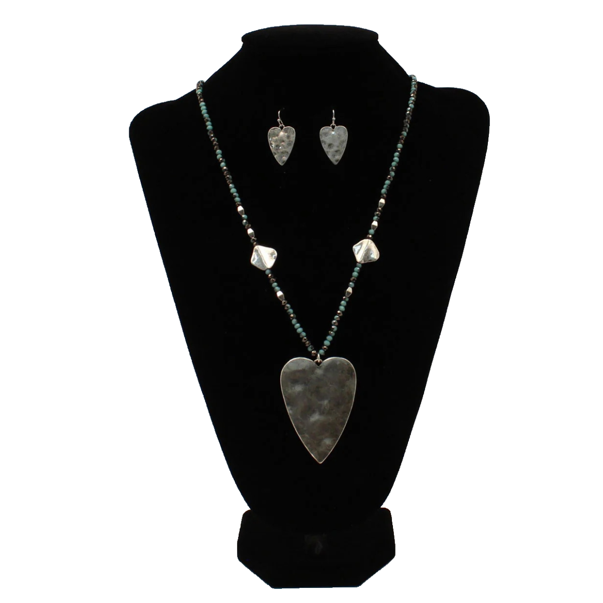 Blazin Roxx Hammered Heart Jewelry Set 30470