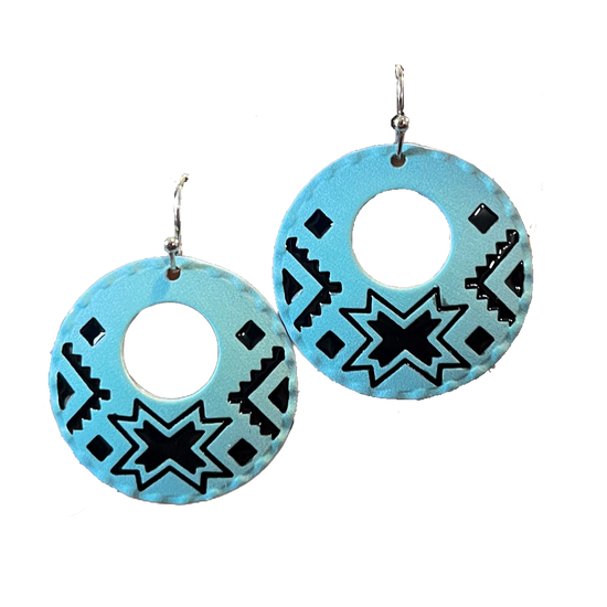 Blazin Roxx Ladies Turquoise & Black Earrings 3056963