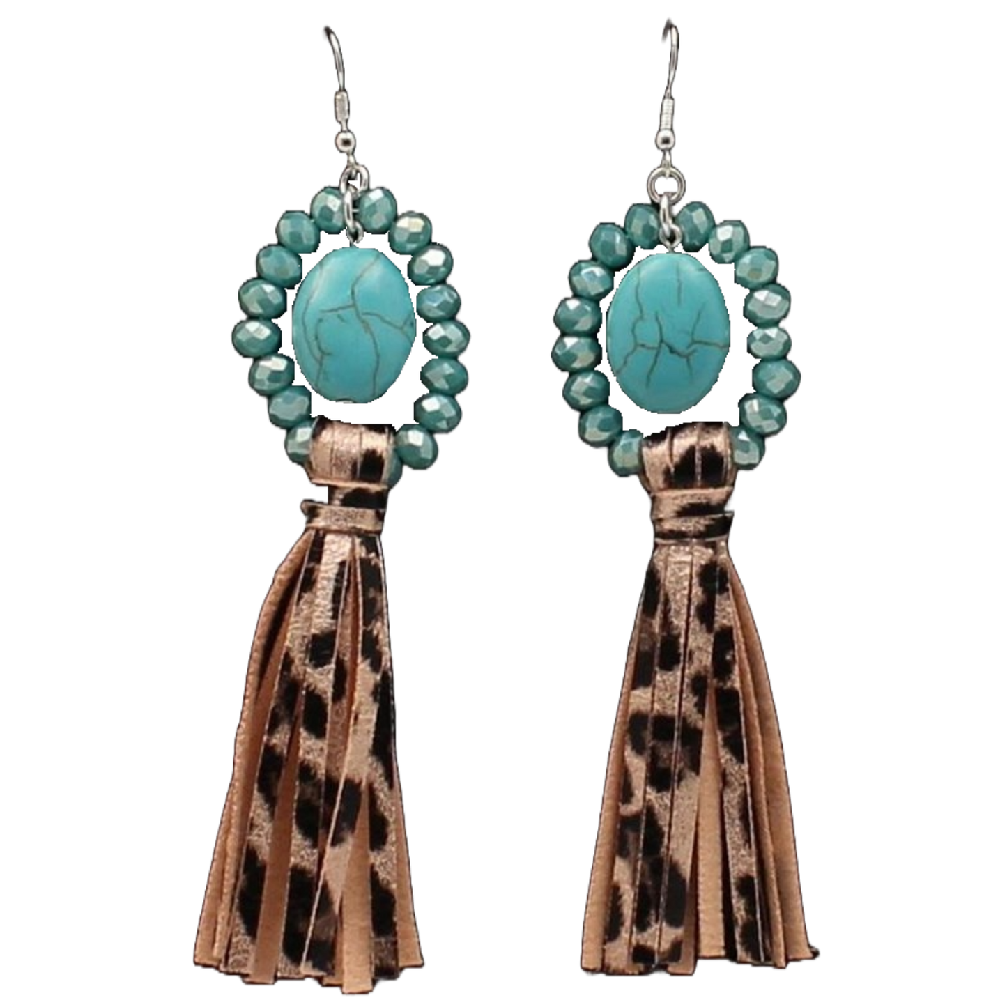 Silver Strike Ladies Earrings and Leopard Tassel D4600121