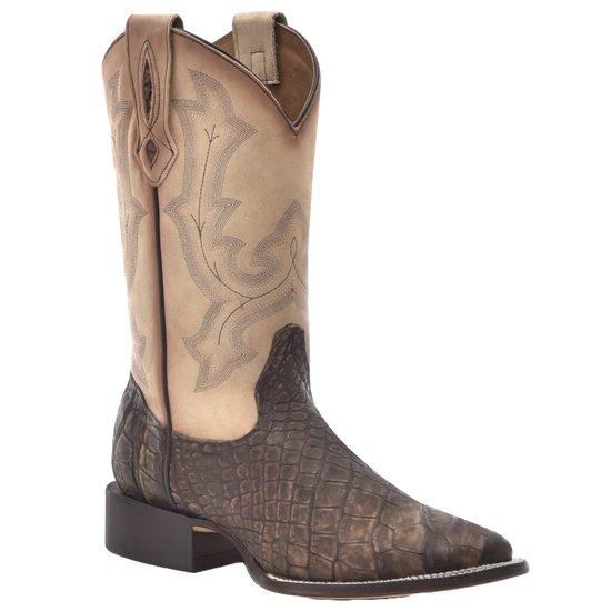 Corral Mens Capuchino-Sand Alligator Embroidery Wide Square Toe Boot B5003