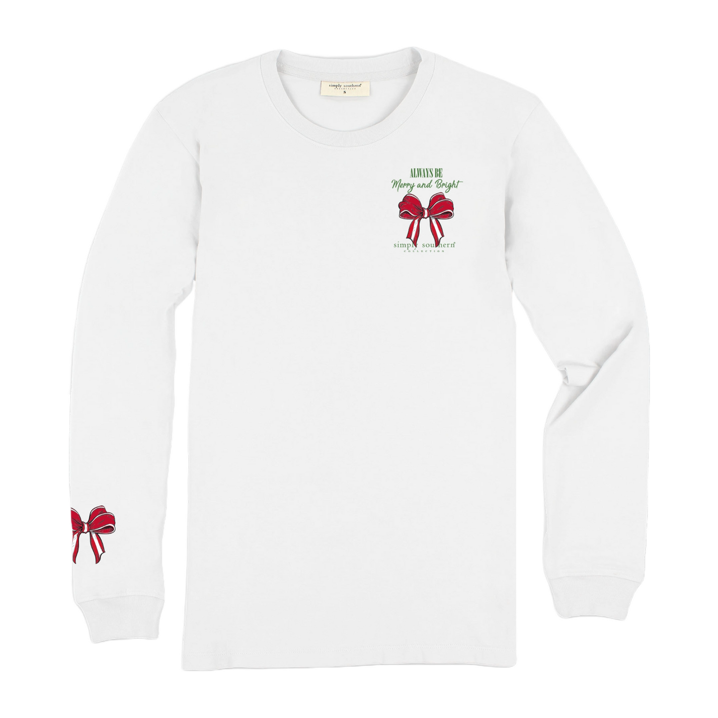 Simply Southern Ladies Merry Dog Graphic White T-shirt LS-MERRYDOG-WHITE