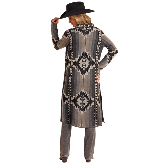 Rock&Roll Ladies Black Aztec Duster BW95T05284