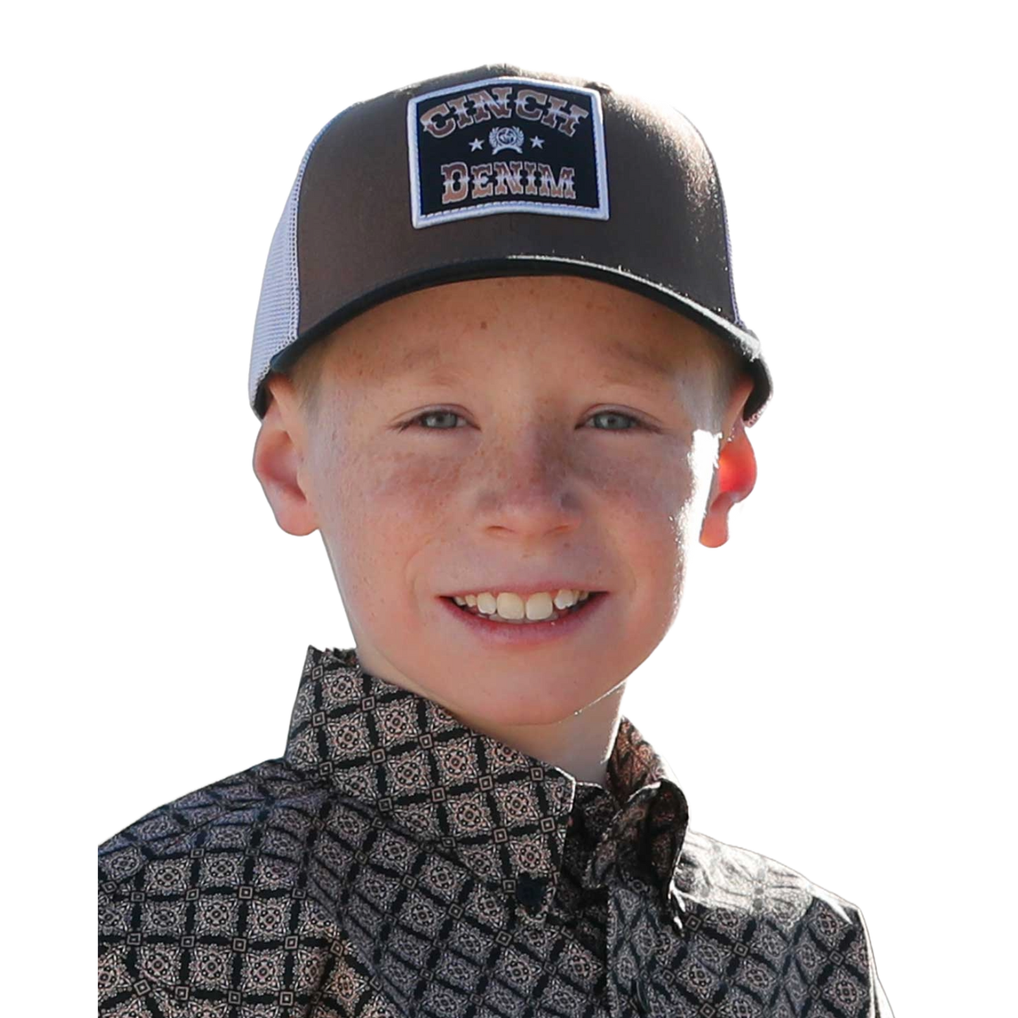 Cinch Boy's Flexfit Logo Patch Brown Trucker Cap MCC0606030