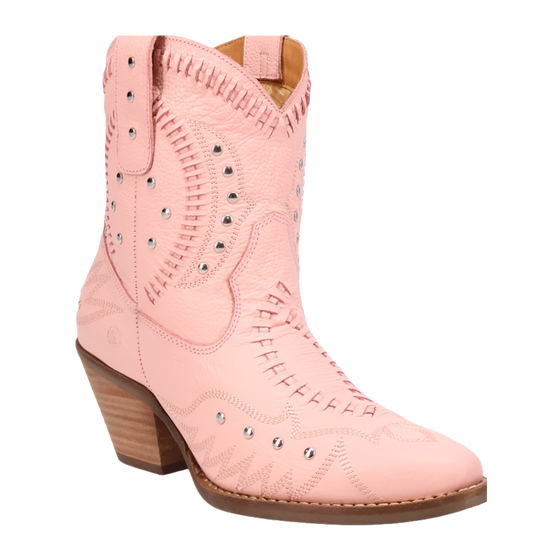 Dingo Ladies Precious B-Lace Pink Leather Booties DI2206-PK