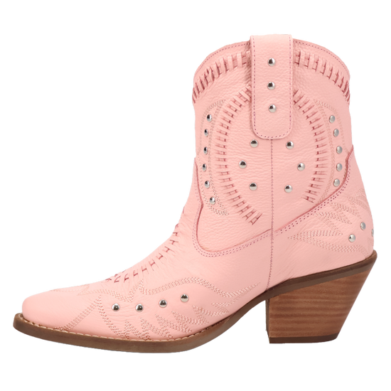 Dingo Ladies Precious B-Lace Pink Leather Booties DI2206-PK