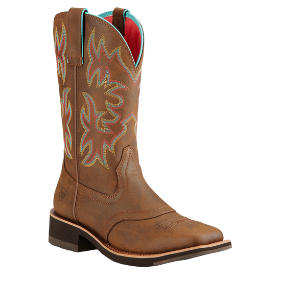 Ariat Ladies Delilah Square Toe Toasted Brown Western Boots 10018676