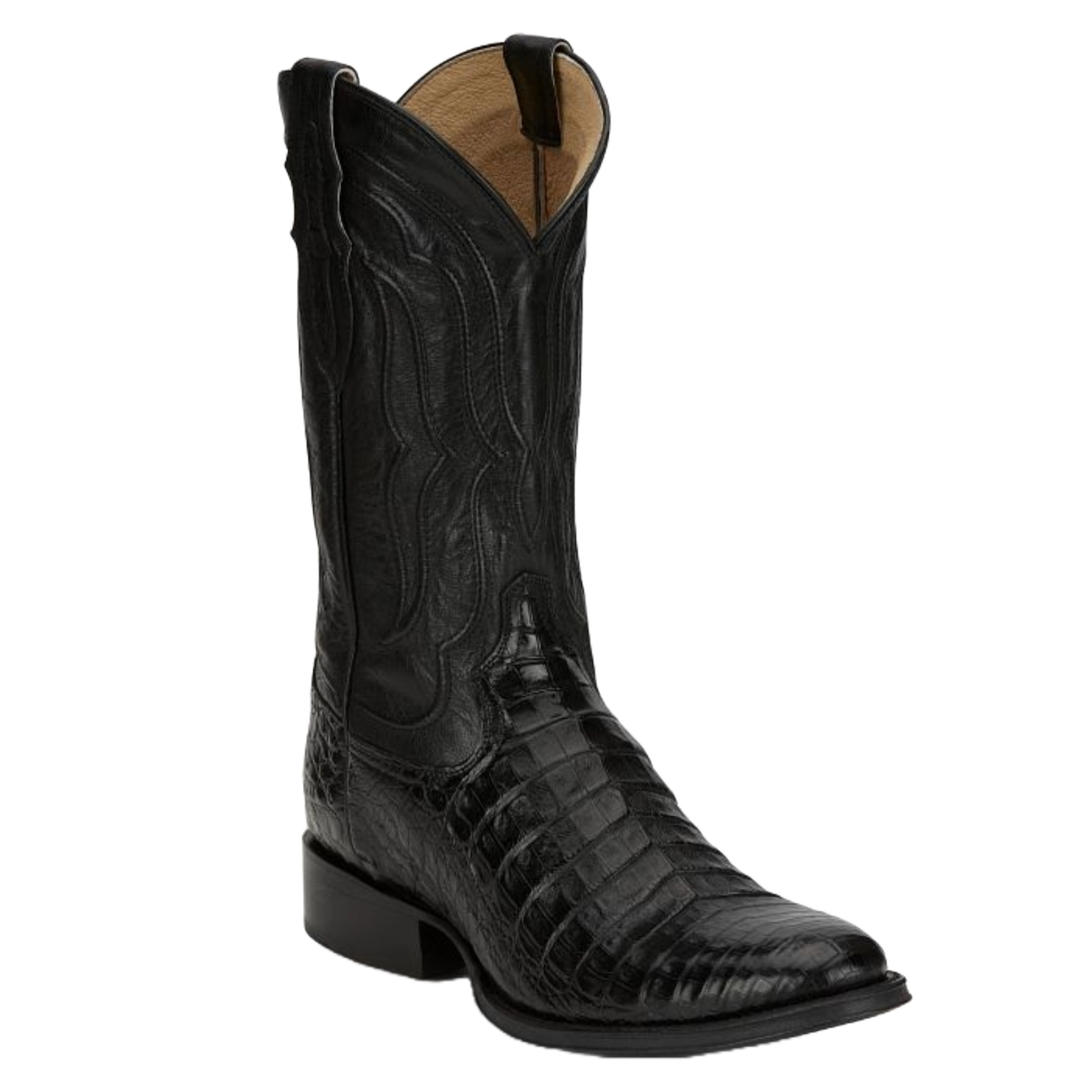 Tony Lama Men's Tremaine Caiman Belly Black Leather Boots DR5261