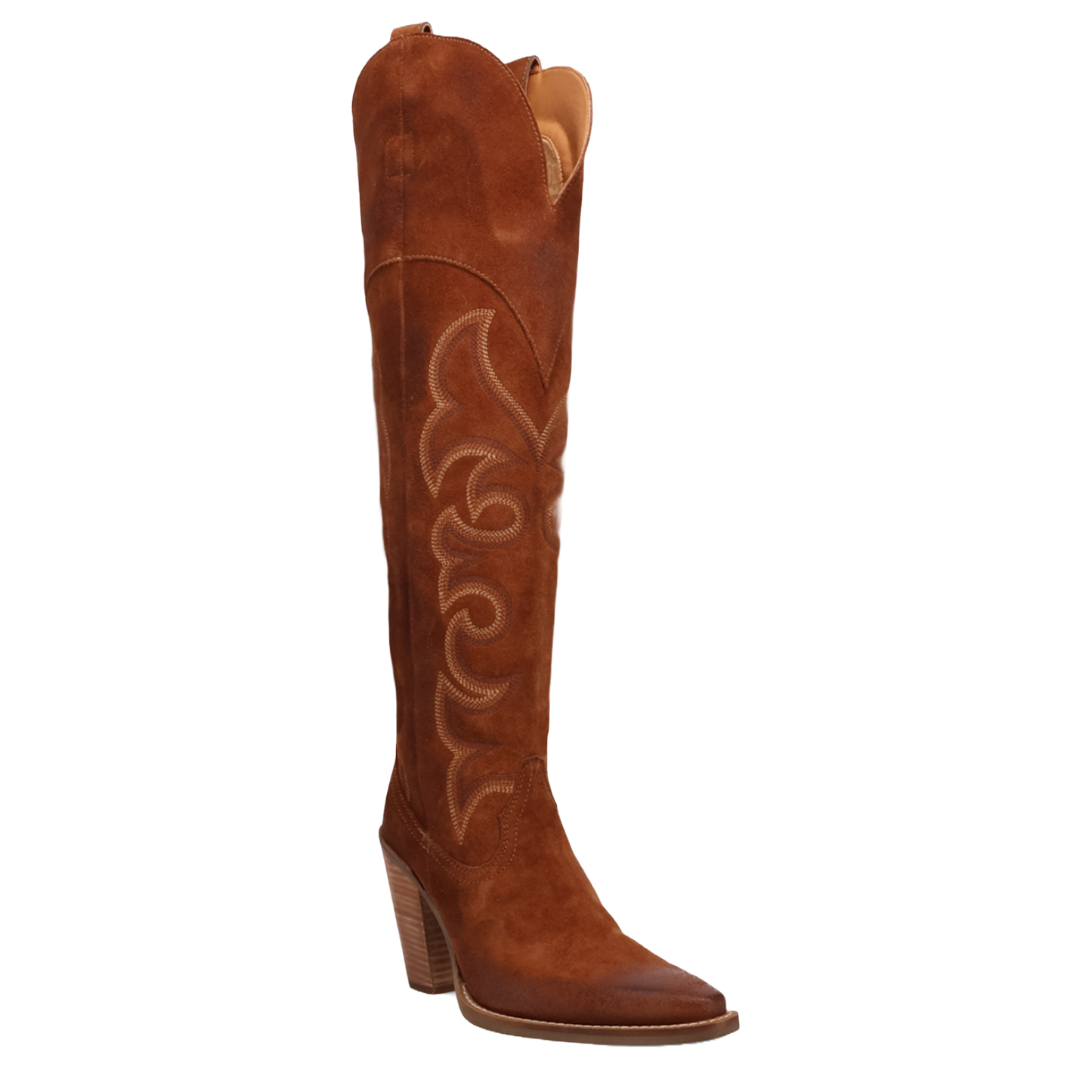 Dingo Ladies Primadonna Suede Snip Toe Brown Tall Western Boots DI2190-BN