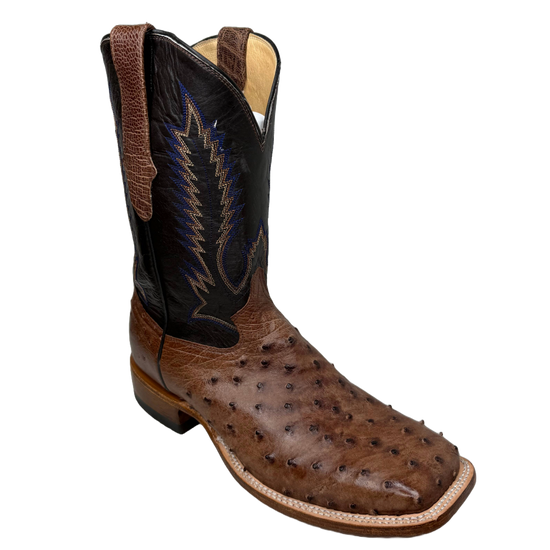 Cowtown Men's Full Quill Ostrich Tobacco Tan & Brown Cowboy Boots Q78