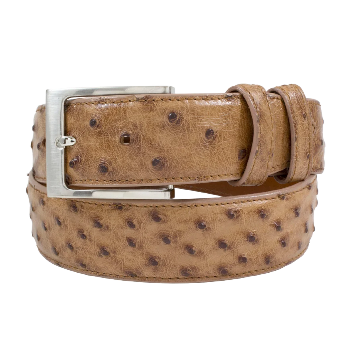 Cowtown Men's Printed Ostrich Leather Tan Belt H77-TAN